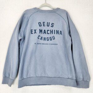 Deus Sweater Mens XL Blue Ex Machina Sunbleached Canggu Crew Neck Sweatshirt